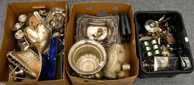 Lot 1006 - A large assortment of silver plated items, including a twin handled wine cooler; a Crufts...