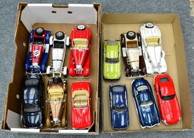 Lot 1021 - Twelve modern 1:18 scale model cars, in two boxes