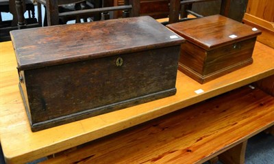 Lot 1052 - A late 18th/early 19th century oak small chest and another small chest