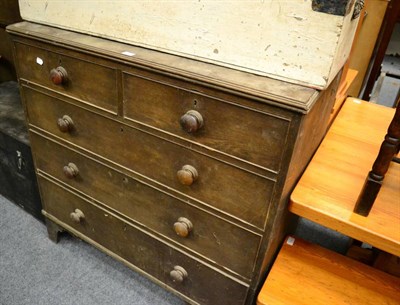 Lot 1054 - A 19th century four height chest of drawers on bracket feet