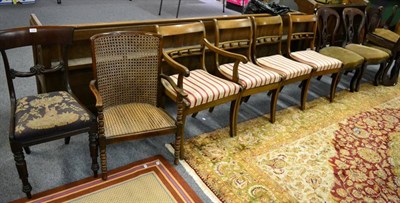 Lot 1088 - A group of ten assorted chairs including four Regency style dining chairs, a set of four...