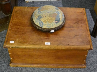 Lot 1111 - A pine trunk and a circular footstool