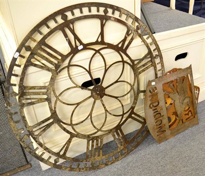 Lot 1120 - An iron skeleton clock face