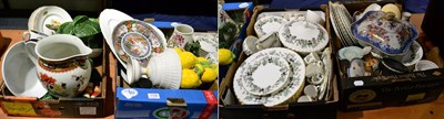 Lot 1130 - Four boxes of household china including Royal Worcester 'Lavinia' pattern part dinner service, etc