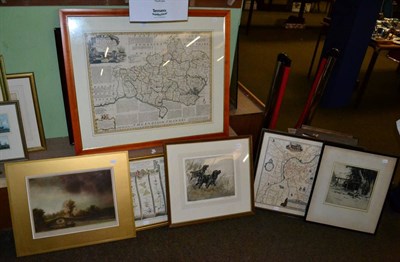 Lot 1179 - Emmanuel Bowen, An Accurate Map of Dorset Shire; together with two later maps; an etching after...