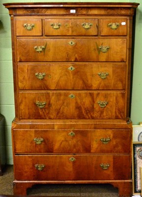 Lot 1190 - A walnut chest on chest