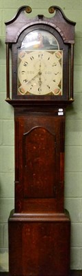 Lot 1191 - An oak and mahogany thirty hour longcase clock, arch painted dial inscribed W. Prior, Skipton,...