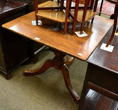 Lot 1220 - A Victorian oak tilt top breakfast table with square top