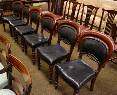 Lot 1274 - A set of six Victorian mahogany framed dining chairs