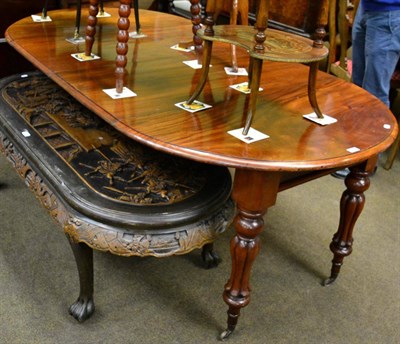 Lot 1293 - Early Victorian mahogany extending dining table fitted two leaves