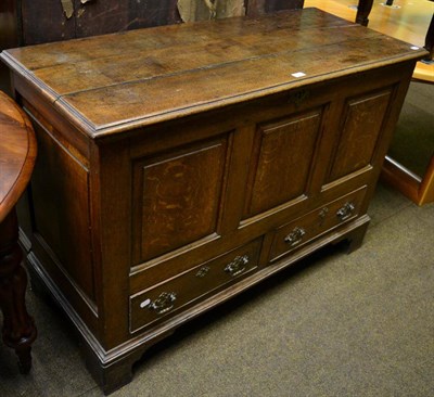 Lot 1294 - A George III oak mule chest