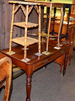 Lot 1303 - Three assorted occasional tables and a mahogany side table