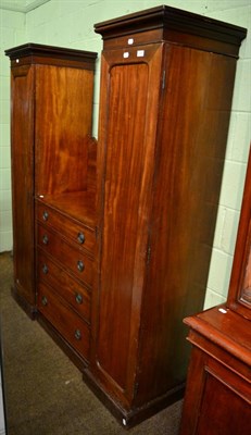 Lot 1309 - A Victorian wardrobe of attractive proportions with two cupboard doors and four deep drawers