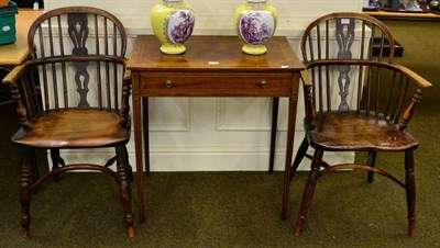 Lot 1327 - A pair of 19th century Windsor armchairs