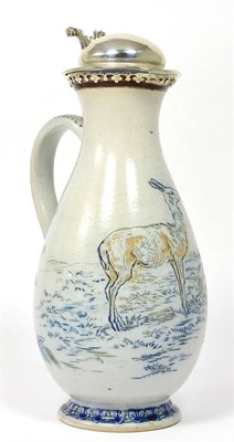 Lot 3 - Hannah Bolton Barlow (1851-1916) A Doulton Lambeth Stoneware Jug, incised with deer, monogrammed on