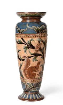 Lot 26 - Eliza Simmance (working 1873-1928) A Doulton Lambeth Stoneware Vase, decorated with a red...