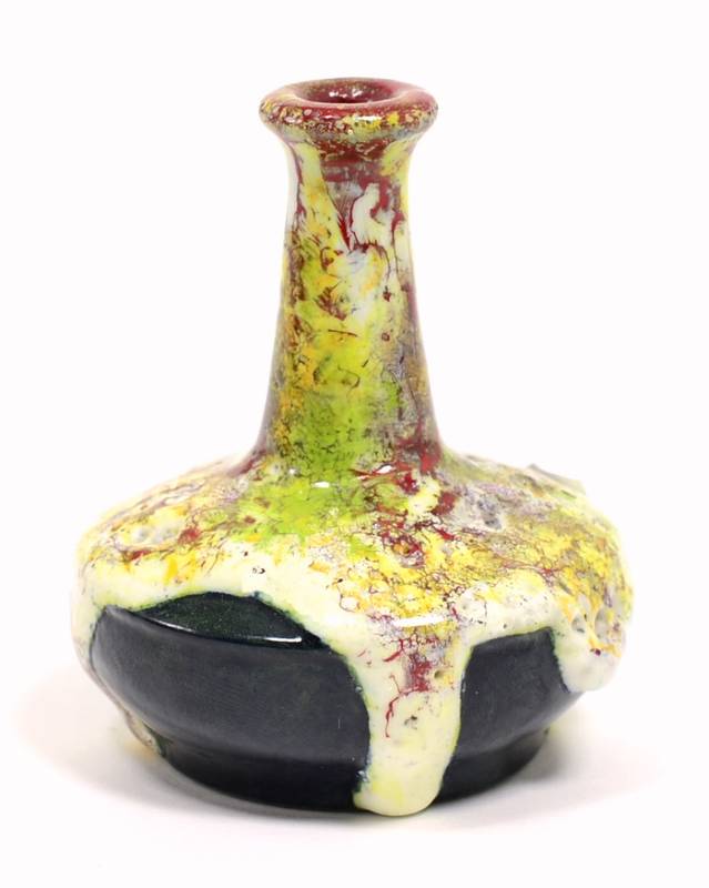 Lot 42 - A Royal Doulton Miniature Chang Ware Vase, with thick green and white glaze, impressed factory...