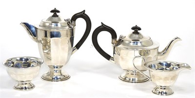 Lot 12 - A four piece silver tea and coffee set, Edward Viner, mid 20th century