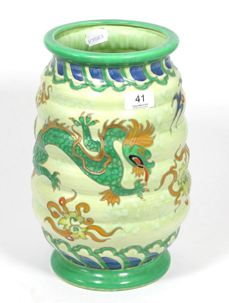 Lot 41 - A Crown Ducal, Charlotte Rhead, Manchu pattern vase