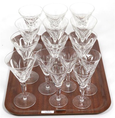 Lot 49 - Waterford Crystal 'Sheila' Pattern glasses comprising ten wine glasses and five sherry glasses