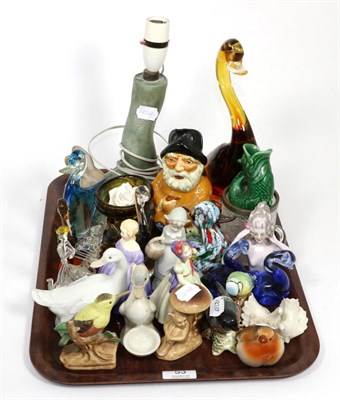 Lot 53 - Various ceramics and glass including Royal Doulton Marie and Babie figures; two Beswick birds;...