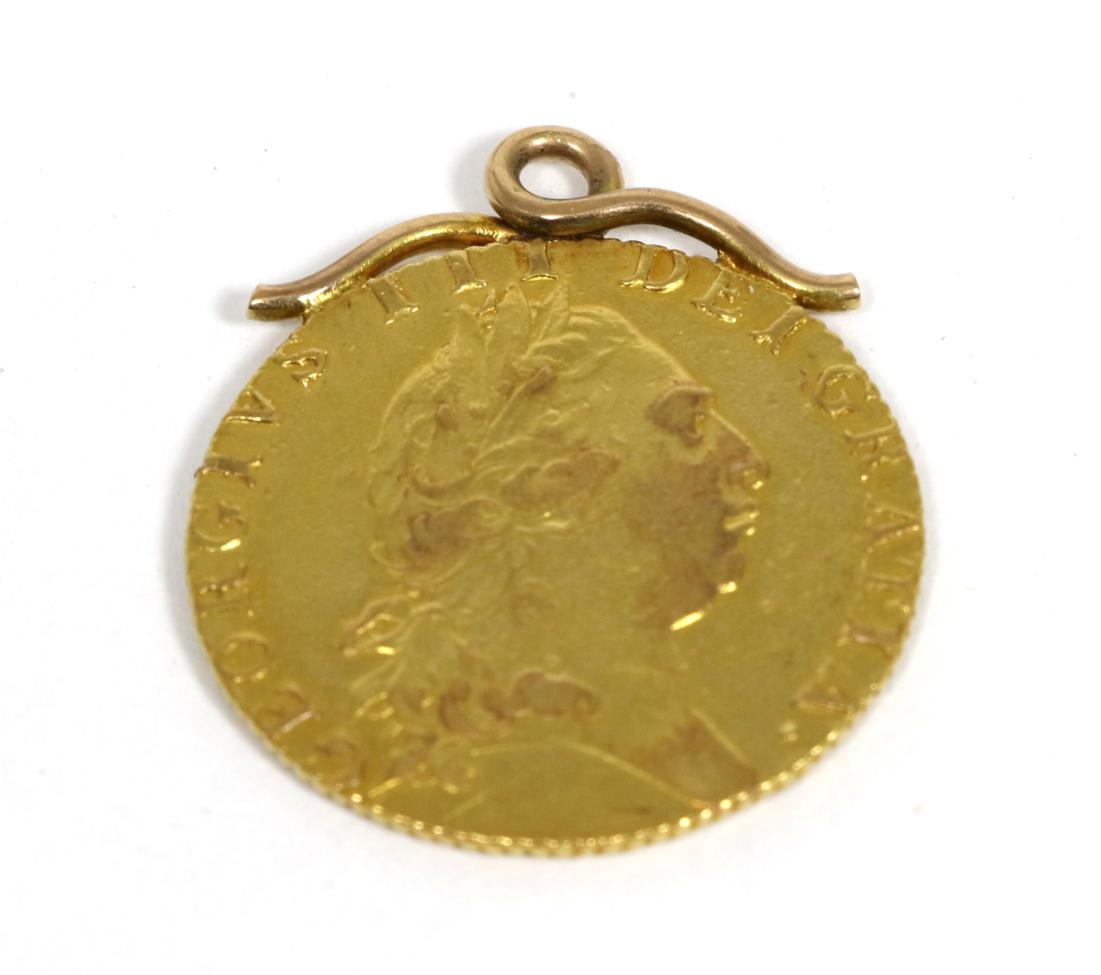 Lot 58 - A George III, 1793 spade guinea with soldered mount, as a pendant