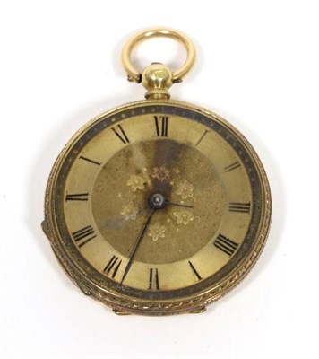 Lot 110 - A lady's fob watch circa 1890, inside case back stamped 18K