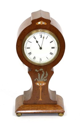 Lot 117 - An Edwardian inlaid mantel timepiece