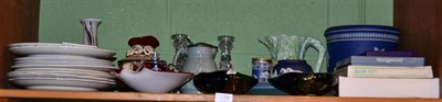 Lot 139 - Assorted ceramics and glasswares including Burleigh ware jug, Shelley famille rose plate,...