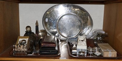 Lot 154 - Assorted silver and other items; to include silver cruet set; Indian examples; postal scales...