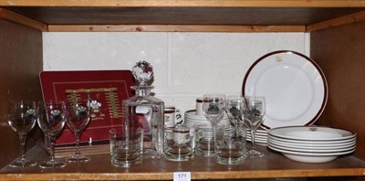 Lot 171 - Military interest, a service of dinner and glassware, with Prince of Wales feathers for the...