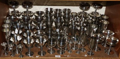 Lot 174 - A large collection of Spanish silver plated stemmed table glasses, by A Lara, Seville,...