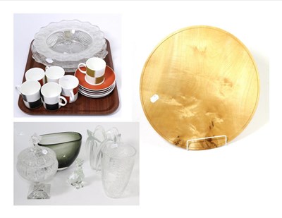Lot 180 - Modern design glassware, comprising Whitefriars 9659 bowl and clear glass duck, Baccarat plate,...