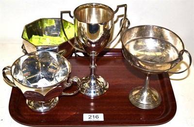 Lot 216 - Four various silver trophy cups, early 20th century including Hamilton and Inches examples,...