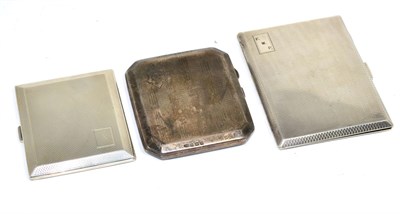 Lot 252 - Three various engine turned cigarette cases, two English examples, and one example stamped...