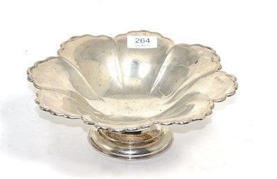 Lot 264 - A silver pedestal bowl, Z Barraclough & Sons, Sheffield 1910, of flower shape on circular foot,...