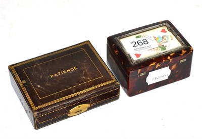 Lot 268 - A late Victorian silver mounted and tortoiseshell playing card case, Chester, 1897 with another (2)