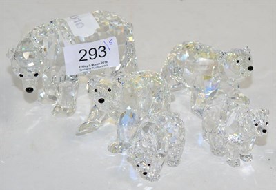 Lot 293 - Five Swarovski crystal bears