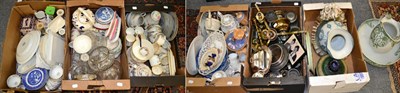 Lot 1003 - A quantity of mixed 19th/20th century ceramics including tea services, meat plates, a jug and...