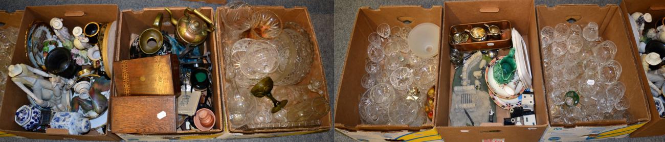 Lot 1005 - A large quantity of glass including drinking glasses, vases, decanters, bowls etc, mixed 20th...
