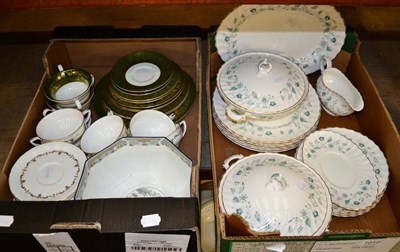 Lot 1010 - Royal Doulton 'Waverley' dinner ware, Wedgwood green 'Florentine' ware, set of six Royal...