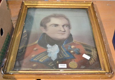 Lot 1030 - English school, (19th century), portrait of a gentleman in military attire wearing a medal relating
