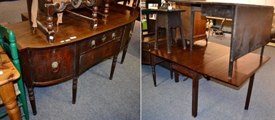 Lot 1042 - Two 19th century mahogany drop leaf tables and a 19th century mahogany sideboard (3)