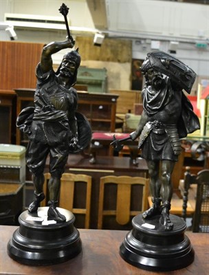 Lot 1067 - A pair of spelter figures