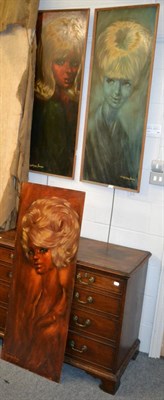 Lot 1102 - Barry Leighton Jones (1932-2011), three 1960's studies of blonde ladies, oil on board, all...