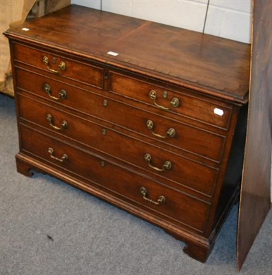Lot 1103 - A mahogany mule chest in the form of a chest of drawers (faux drawers)