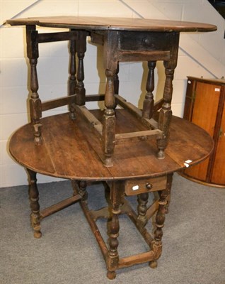 Lot 1108 - Two 18th century oak drop leaf gateleg tables
