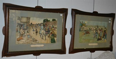 Lot 1119 - A pair of Cecil Aldin coloured prints, titled ";The Blue Market Races, Homewards"; and ";The...