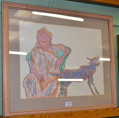 Lot 1130 - After Amit Ambalal (b.1943) Indian figure and dog, signed and numbered 73/90, lithograph
