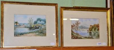Lot 1149 - Two watercolours signed H Shuttleworth depicting two river scenes